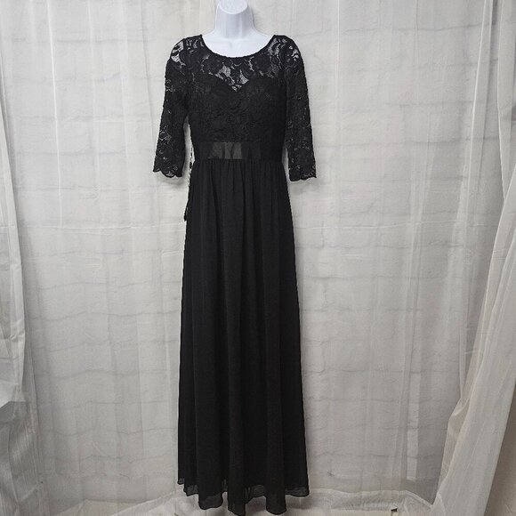 Ever Pretty Dress Black Lace Fairy Goth Whimsygoth Maxi 6 NWT - Picture 15 of 15